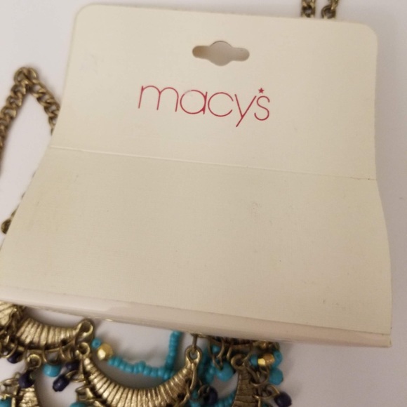 MACY'S Beaded Tassel Statement Necklace - Picture 2 of 4
